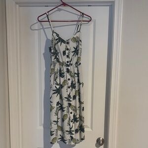 White Pineapple Print Sundress